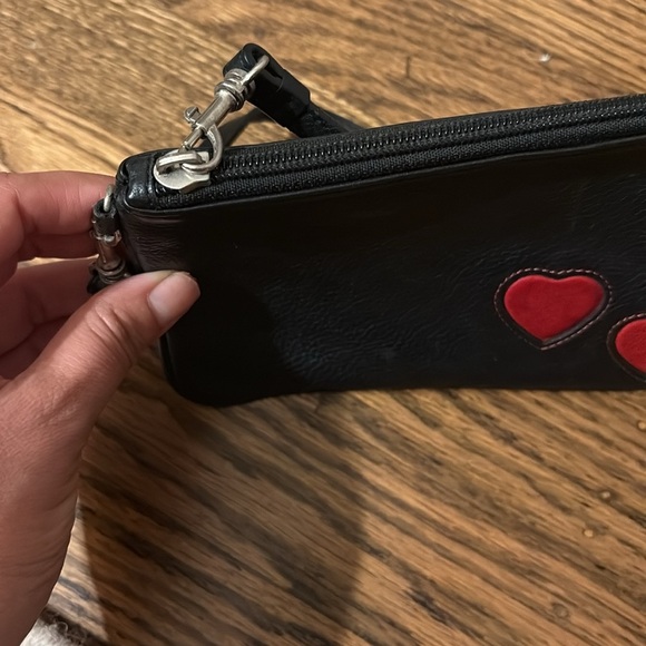 Wilson’s leather Black Leather Wristlet with Red Heart Accents - Picture 3 of 7